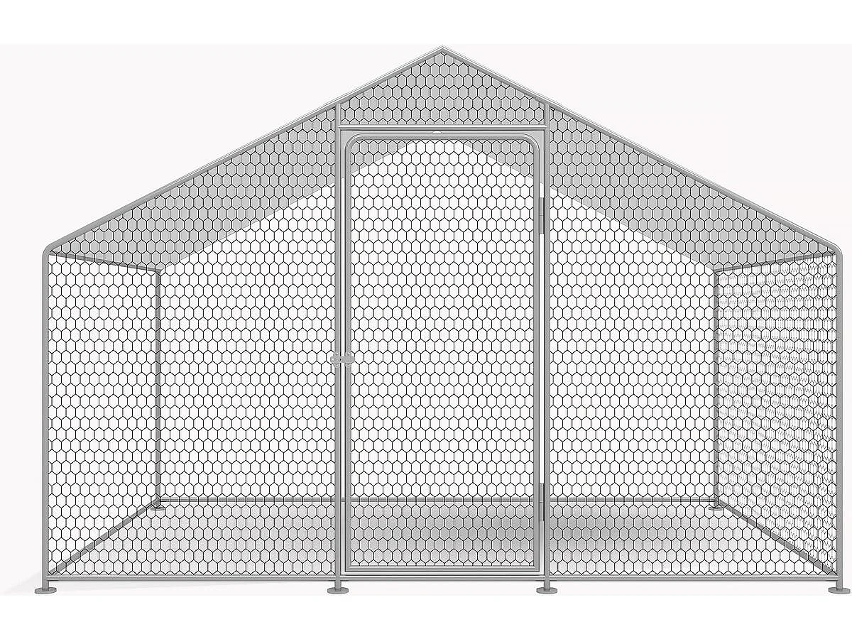 Enclos à poules 6 m² parc grillagé 2 x 3 x 2 M acier galvanisé