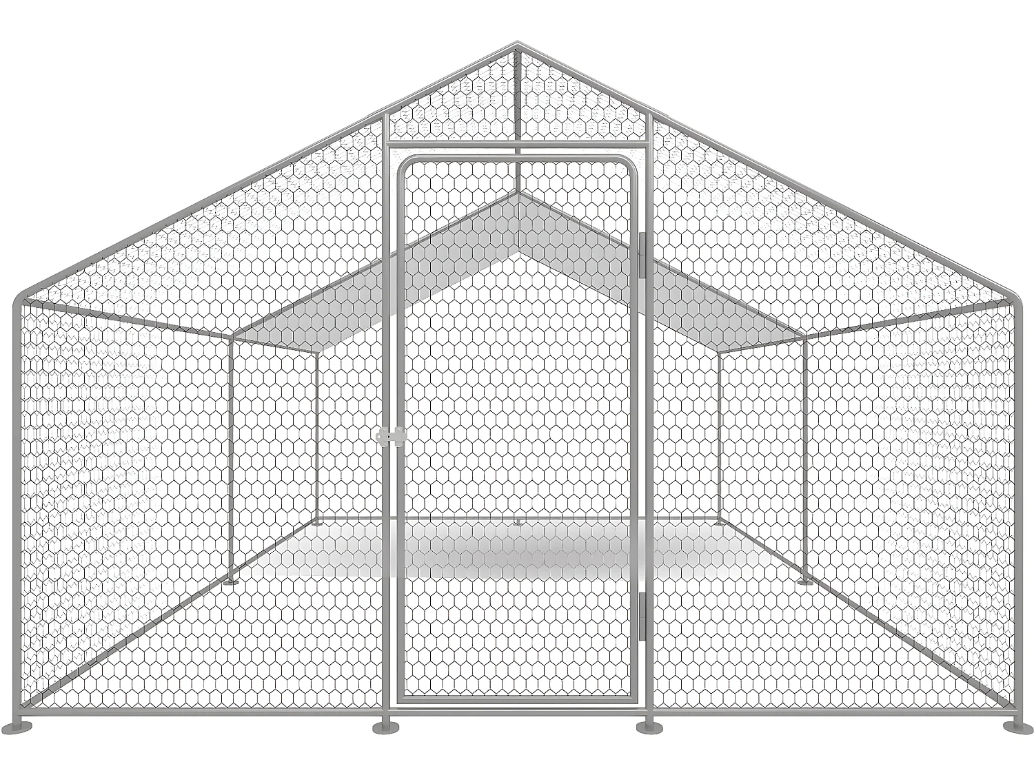 Hühnergehege 9 m² mit Maschendrahtzaun 3 x 3 x 2 m aus verzinktem Stahl