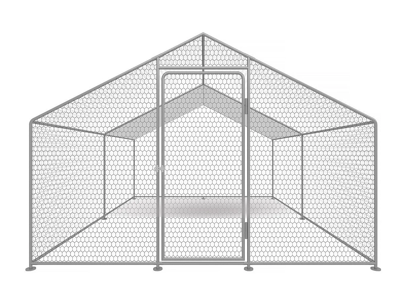 Enclos à poules 9 m² parc grillagé 3 x 3 x 2 M acier galvanisé