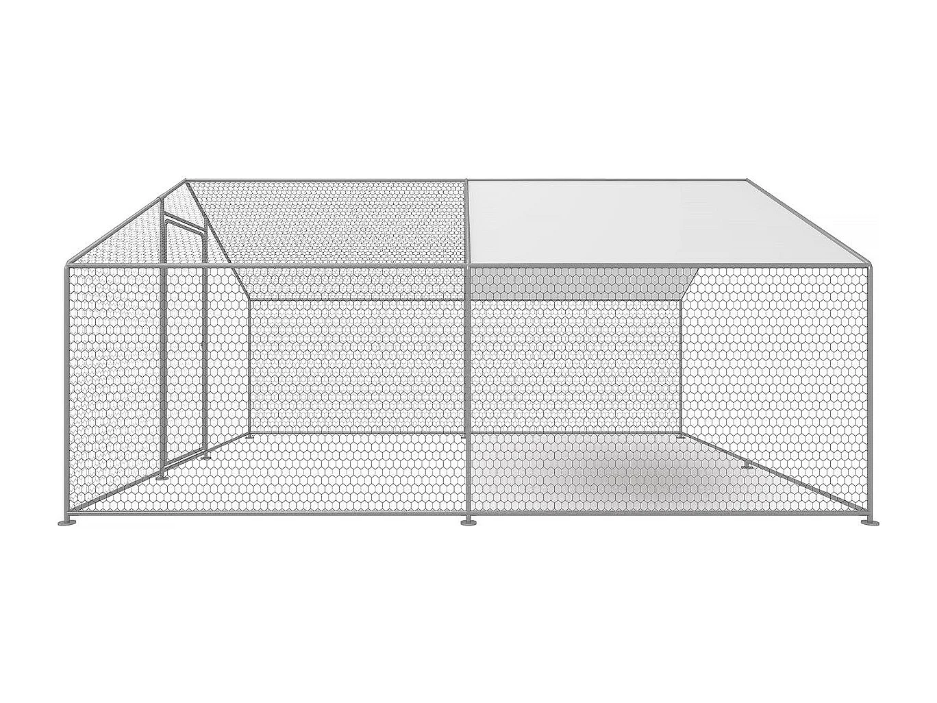 Enclos à poules 9 m² parc grillagé 3 x 3 x 2 M acier galvanisé