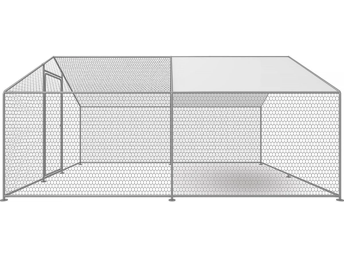 Hühnergehege 9 m² mit Maschendrahtzaun 3 x 3 x 2 m aus verzinktem Stahl