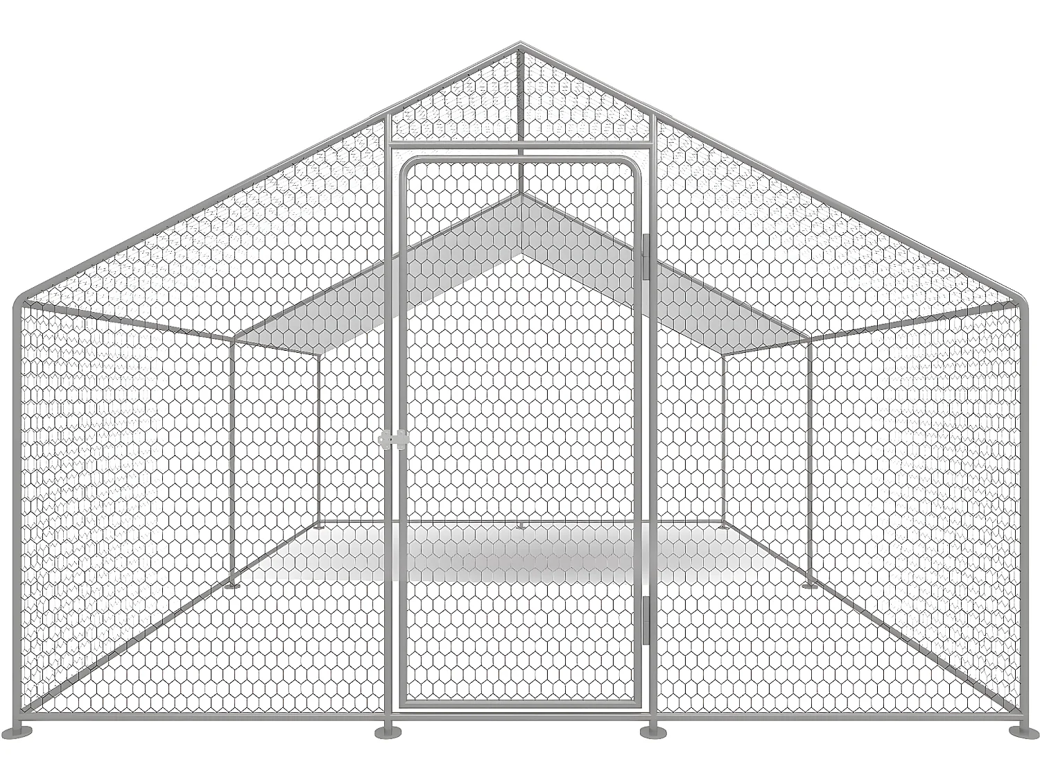 Enclos à poules 12 m² parc grillagé 4 x 3 x 2 M acier galvanisé