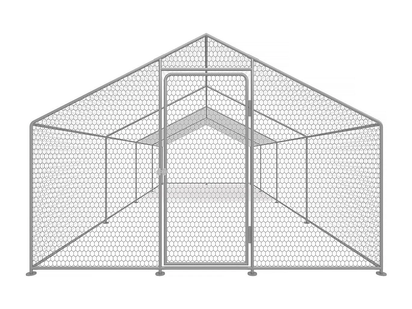 Enclos à poules 24 m² parc grillagé 8 x 3 x 2 M acier galvanisé