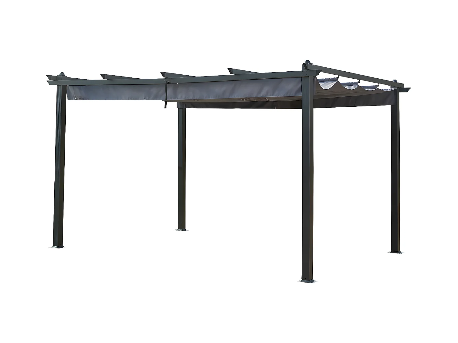 Aluminium pergola met uitschuifbaar dak - 3 x 4 m - Antraciet