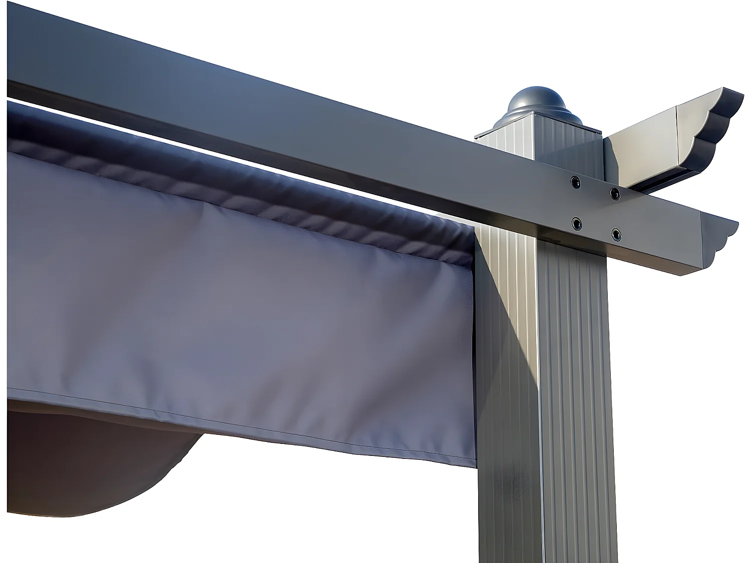 Pergola en aluminium avec toit rétractable - 3 x 4 m - Gris anthracite