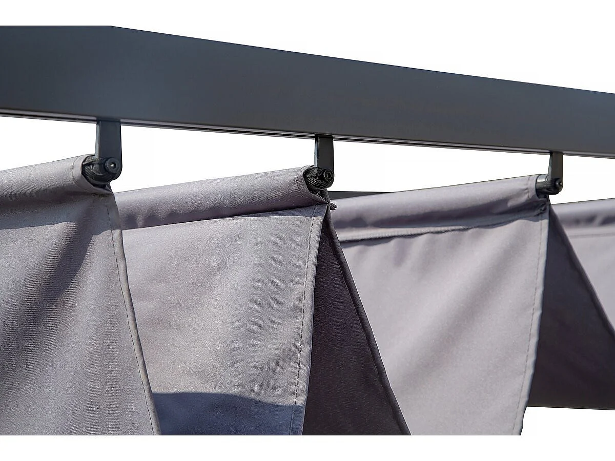 Pergola en aluminium avec toit rétractable - 3 x 4 m - Gris anthracite