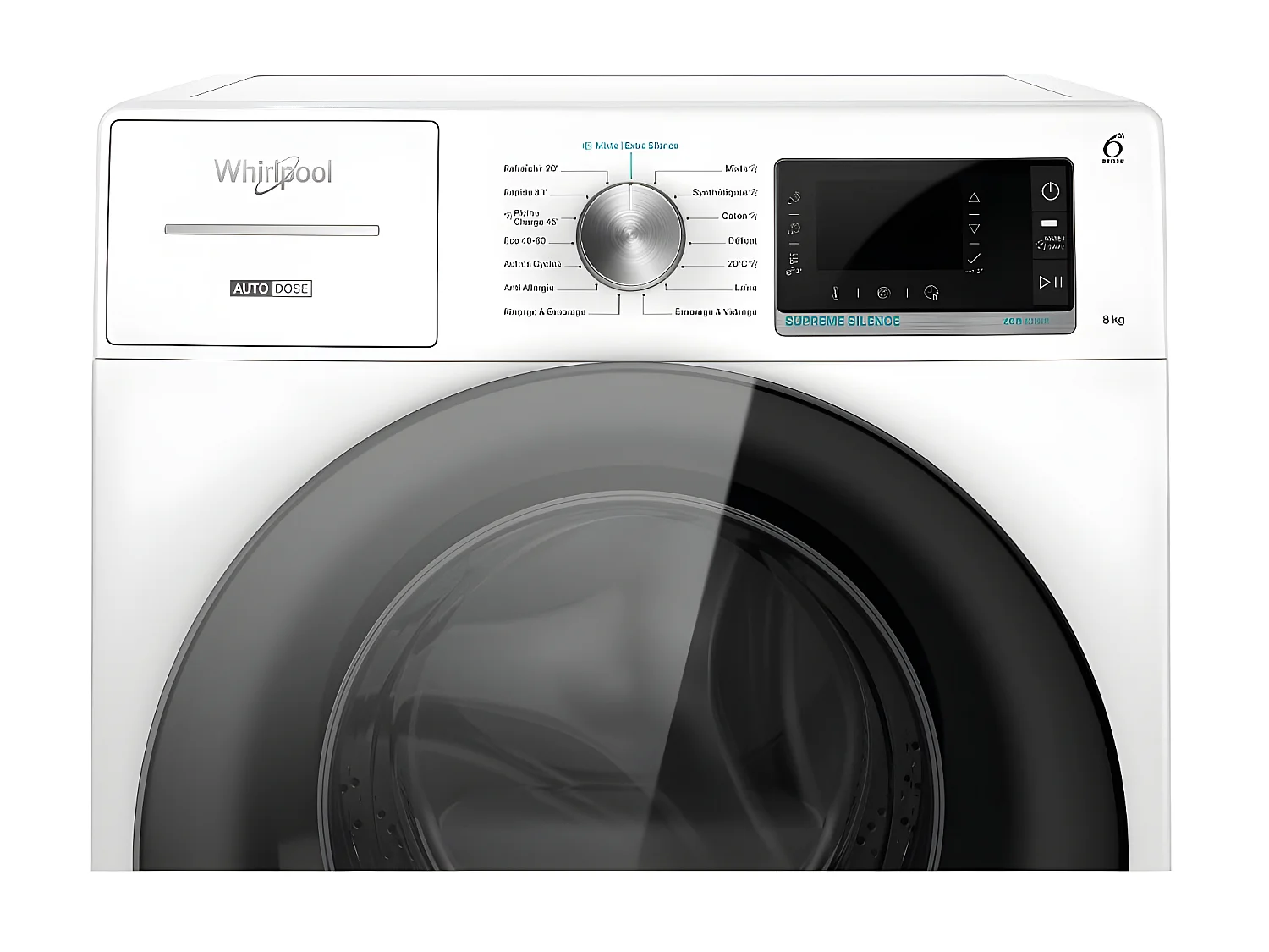 Whirlpool Lave-linge hublot 8kg 1400 tours/min - W8W846WBFR