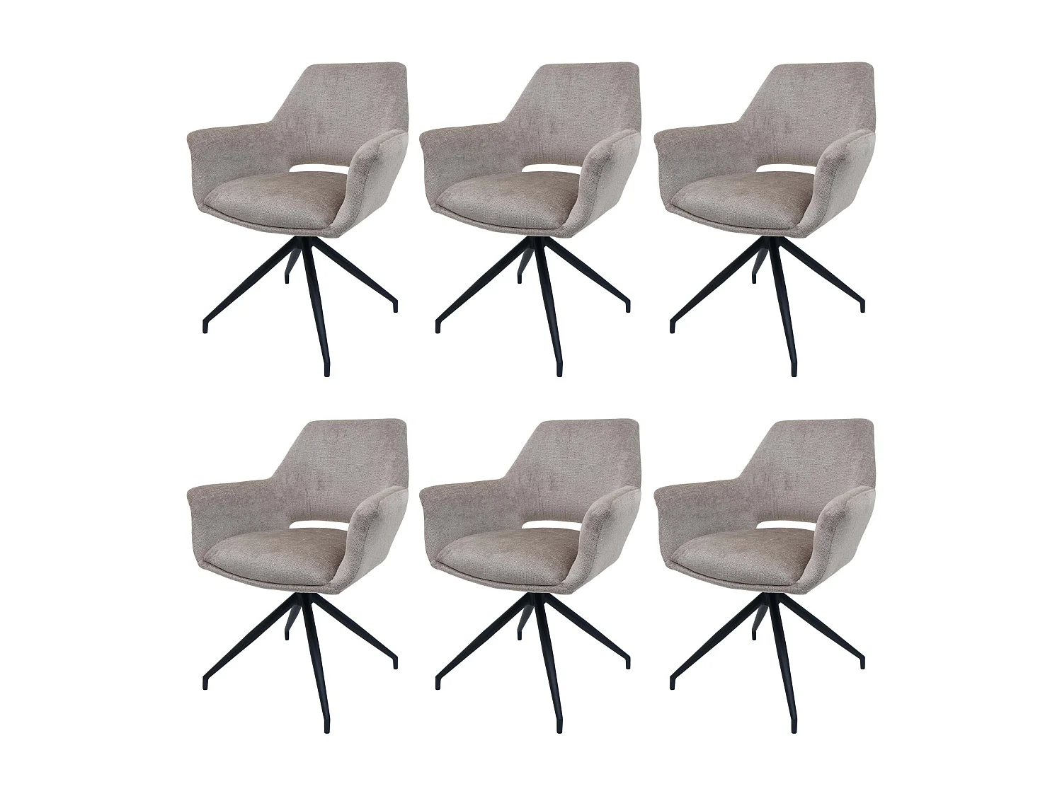 Lot de 6 chaises de salle à manger MCW-M53,  taupe