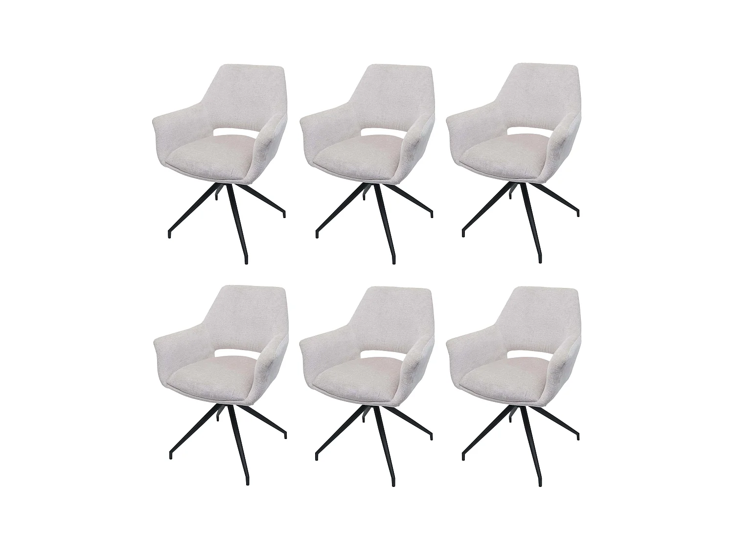 Lot de 6 chaises de salle à manger MCW-M53,  crème-blanc