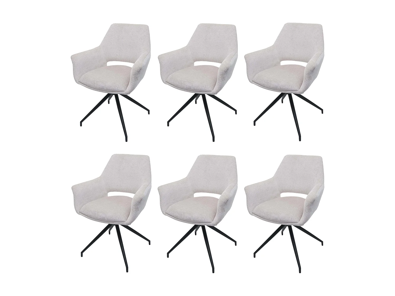 Lot de 6 chaises de salle à manger MCW-M53,  crème-blanc