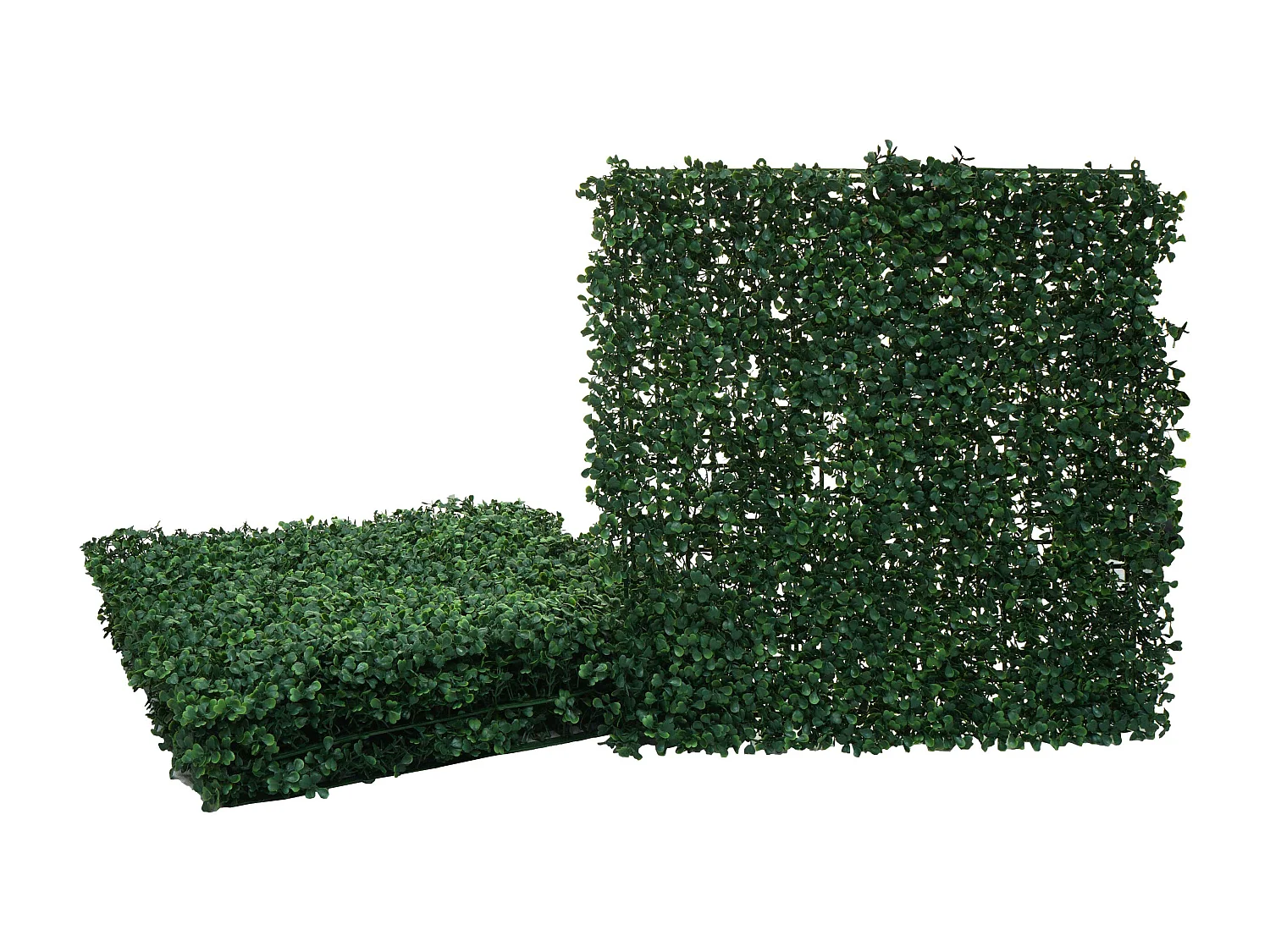 Pannelli erba finta artificiale da parete decorativa privacy antivento MCW-L78 4x 50x50cm = 1m² foglie verdi