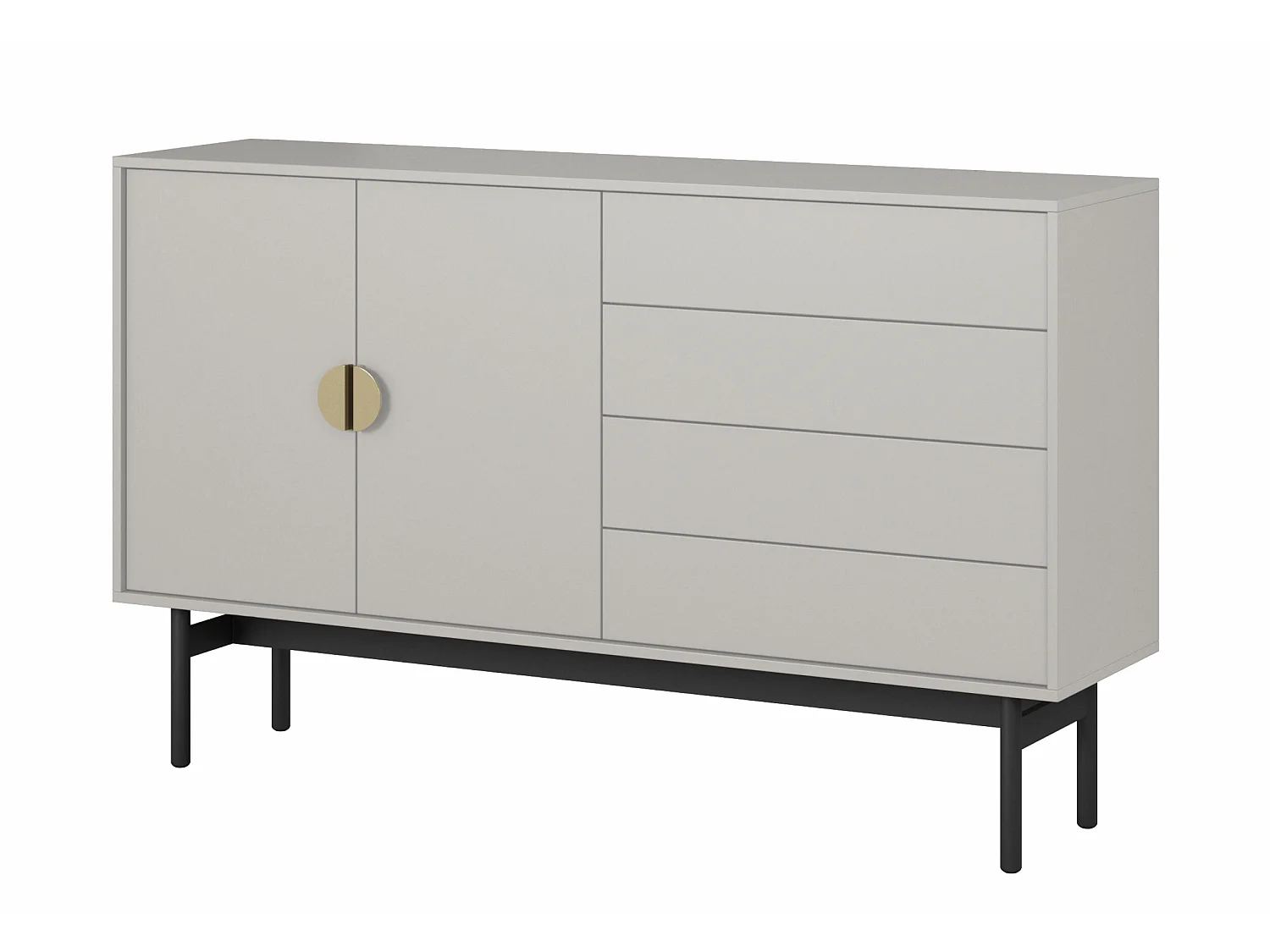 Dressoir met twee deuren - 154 cm - met lades - taupe (grijsbeige) - STOON