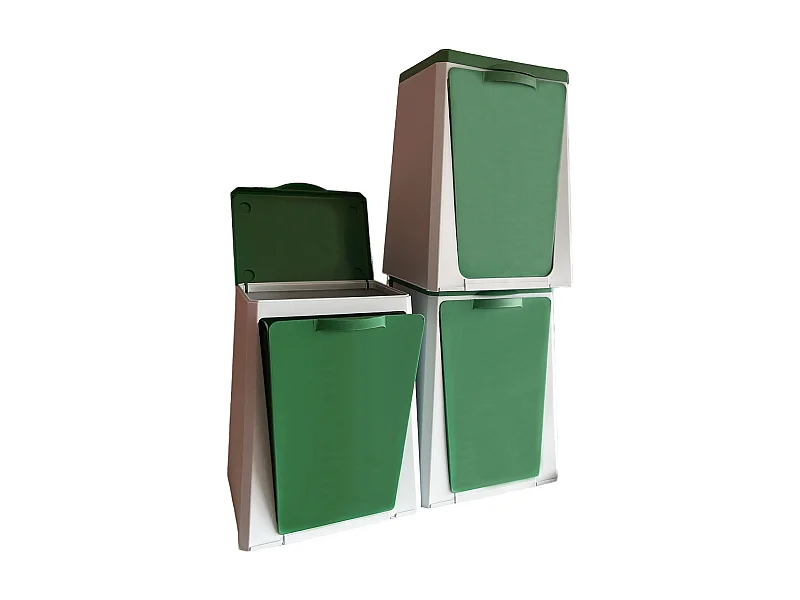 ECUBE - 3 bacs de recyclage modulaires Vileda 10L/pièce