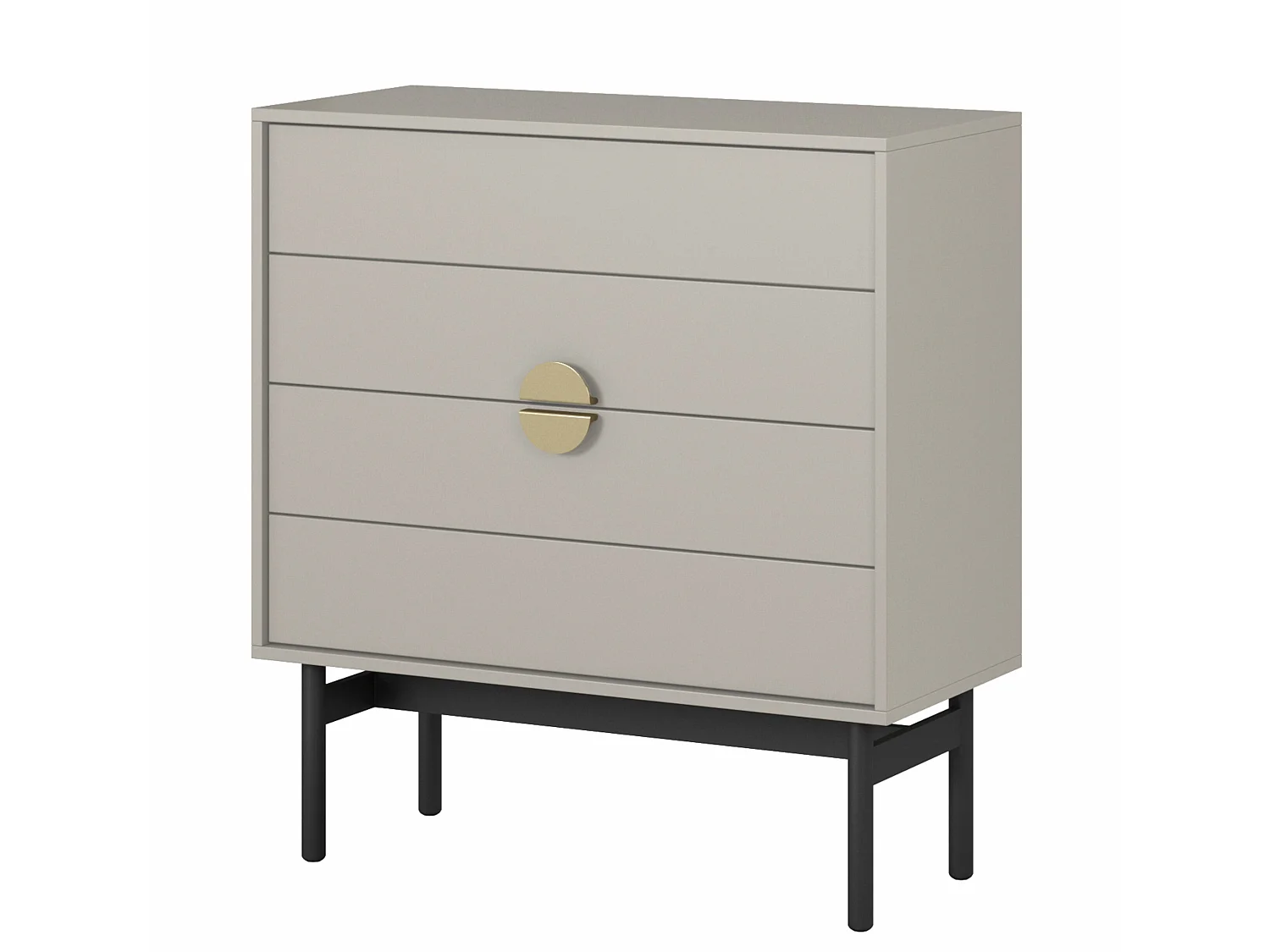 Commode à tiroirs - 85 cm - taupe (gris-beige) - STOON