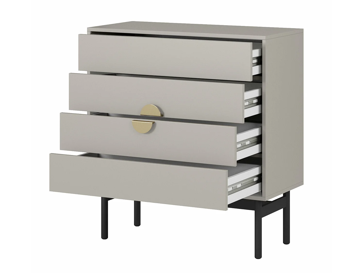 Commode à tiroirs - 85 cm - taupe (gris-beige) - STOON