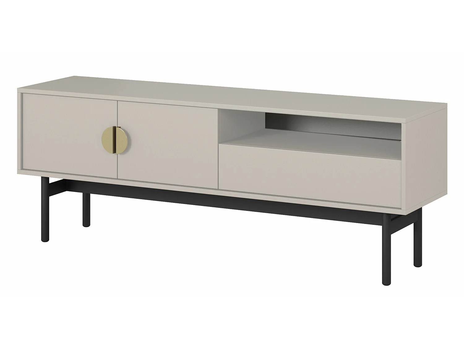 Meuble TV avec tiroir et niche - 154 cm - taupe (gris-beige) - STOON