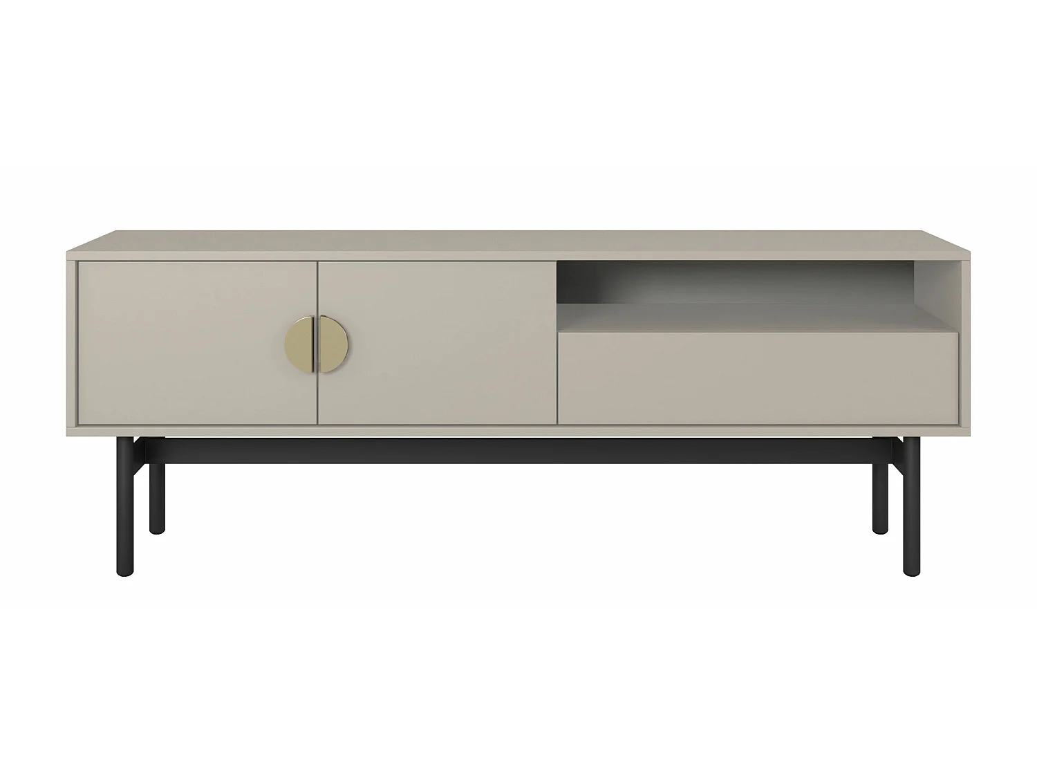 Meuble TV avec tiroir et niche - 154 cm - taupe (gris-beige) - STOON