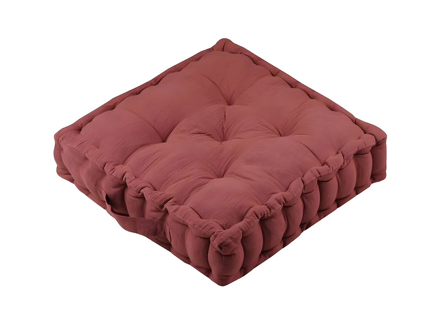 Coussin de sol en coton et gaze de coton Terracotta 44 cm