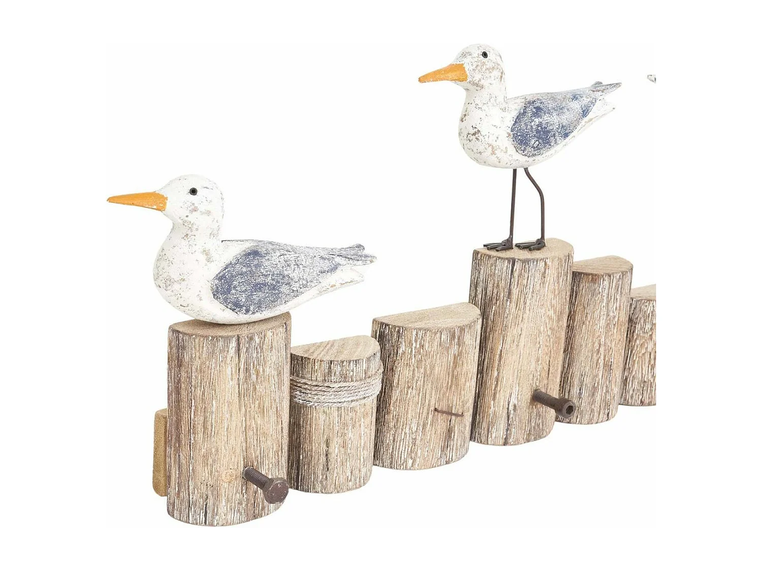 Patère avec oiseaux sur troncs