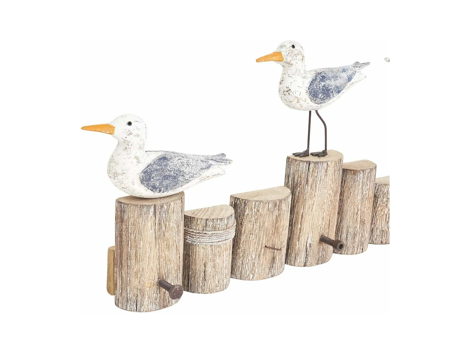 Patère avec oiseaux sur troncs