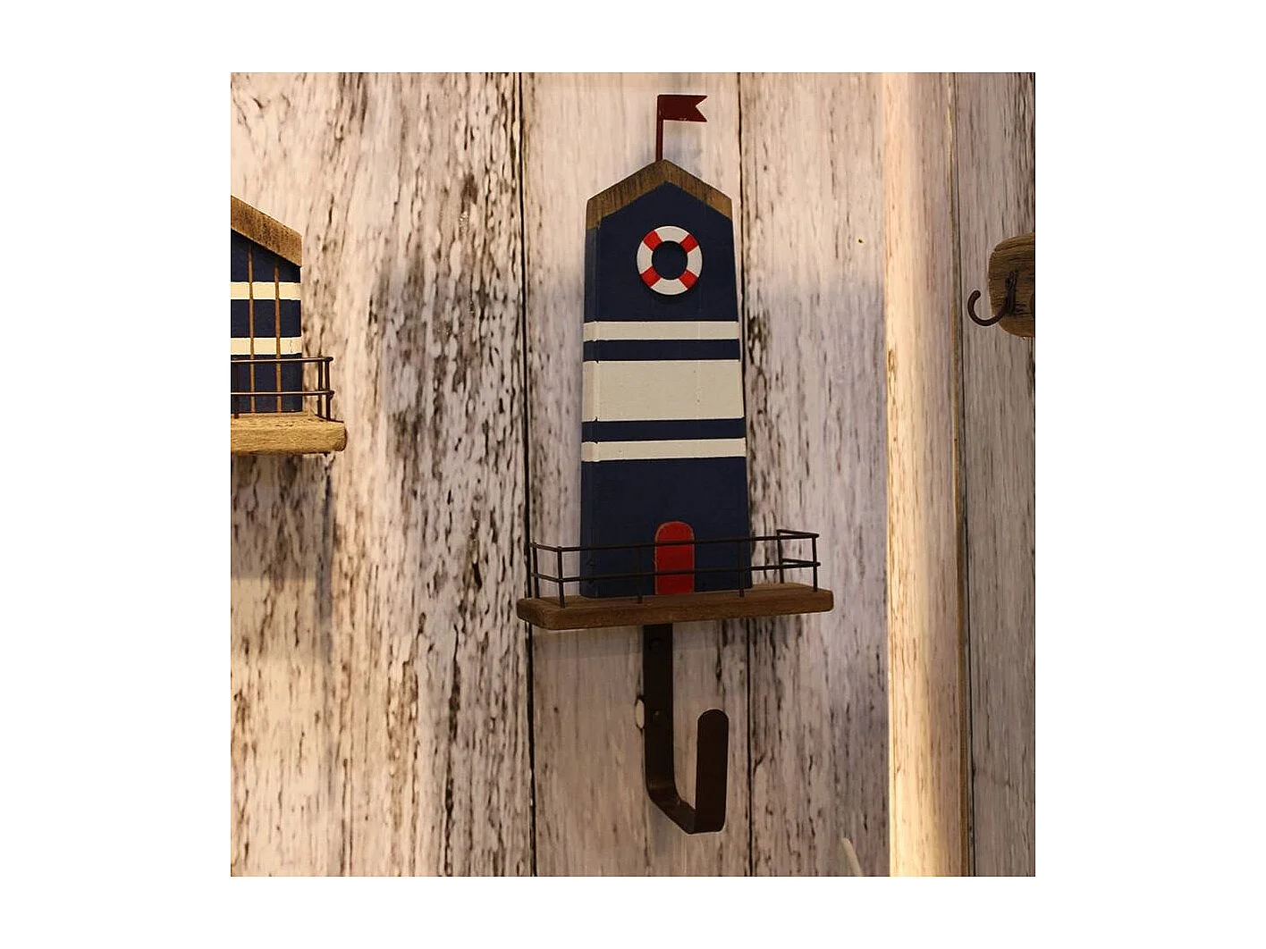 Patère en bois et métal Sea Phare