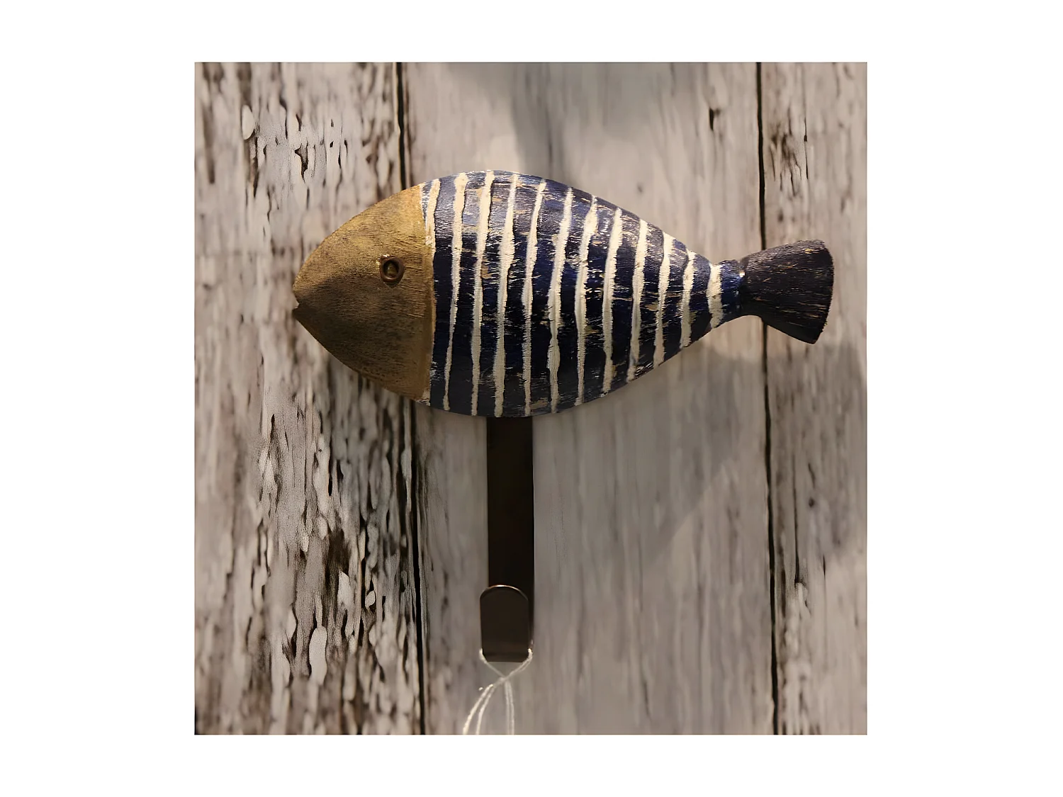 Patères en bois et métal Poissons (Lot de 3)