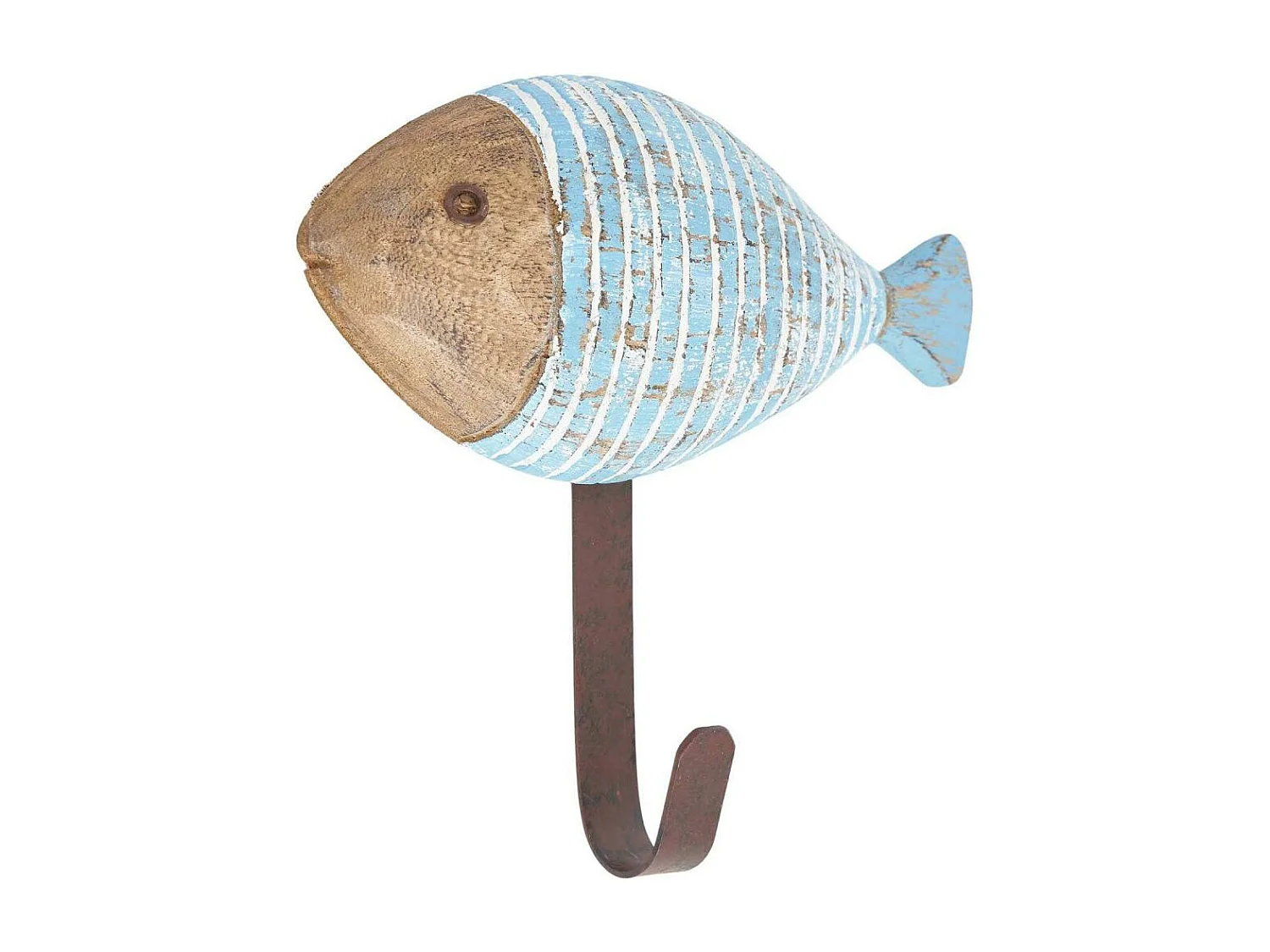 Patères en bois et métal Poissons (Lot de 3)