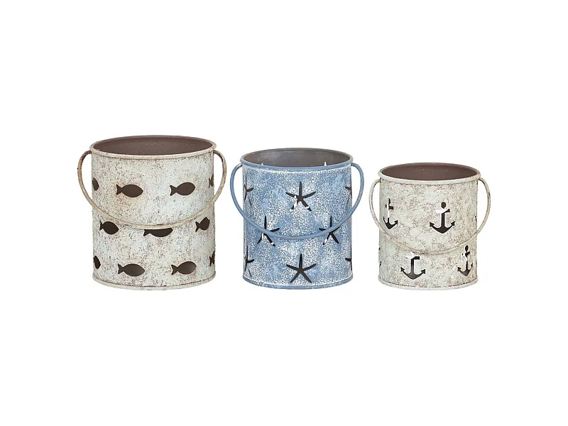 Bougeoirs en étain 10.5 cm (Lot de 3)