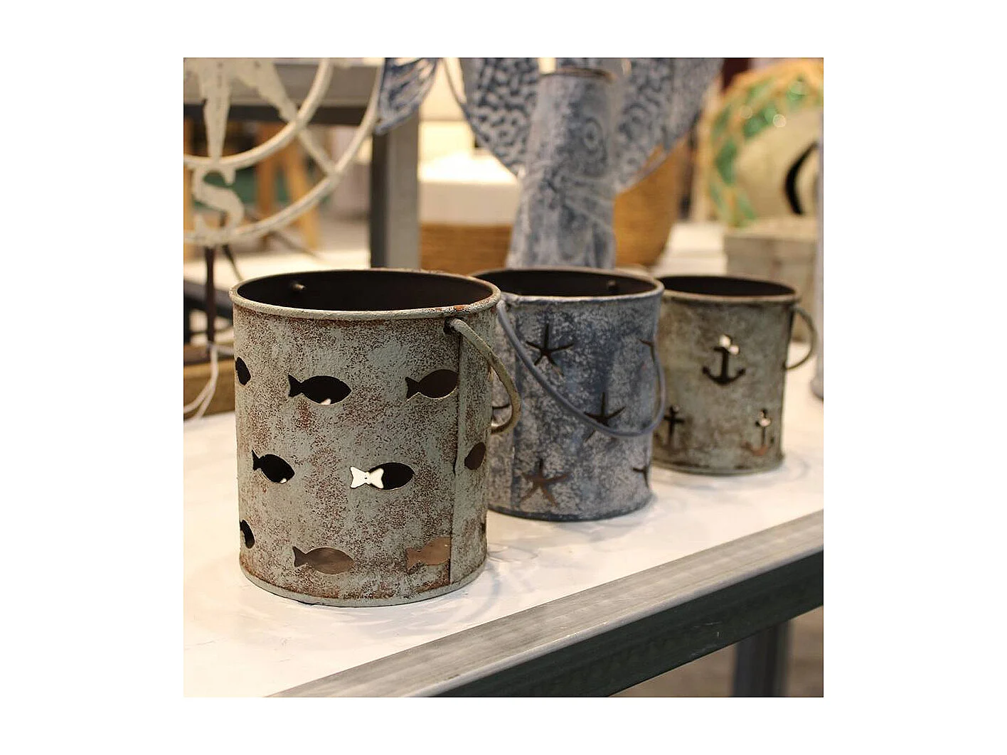 Bougeoirs en étain 10.5 cm (Lot de 3)