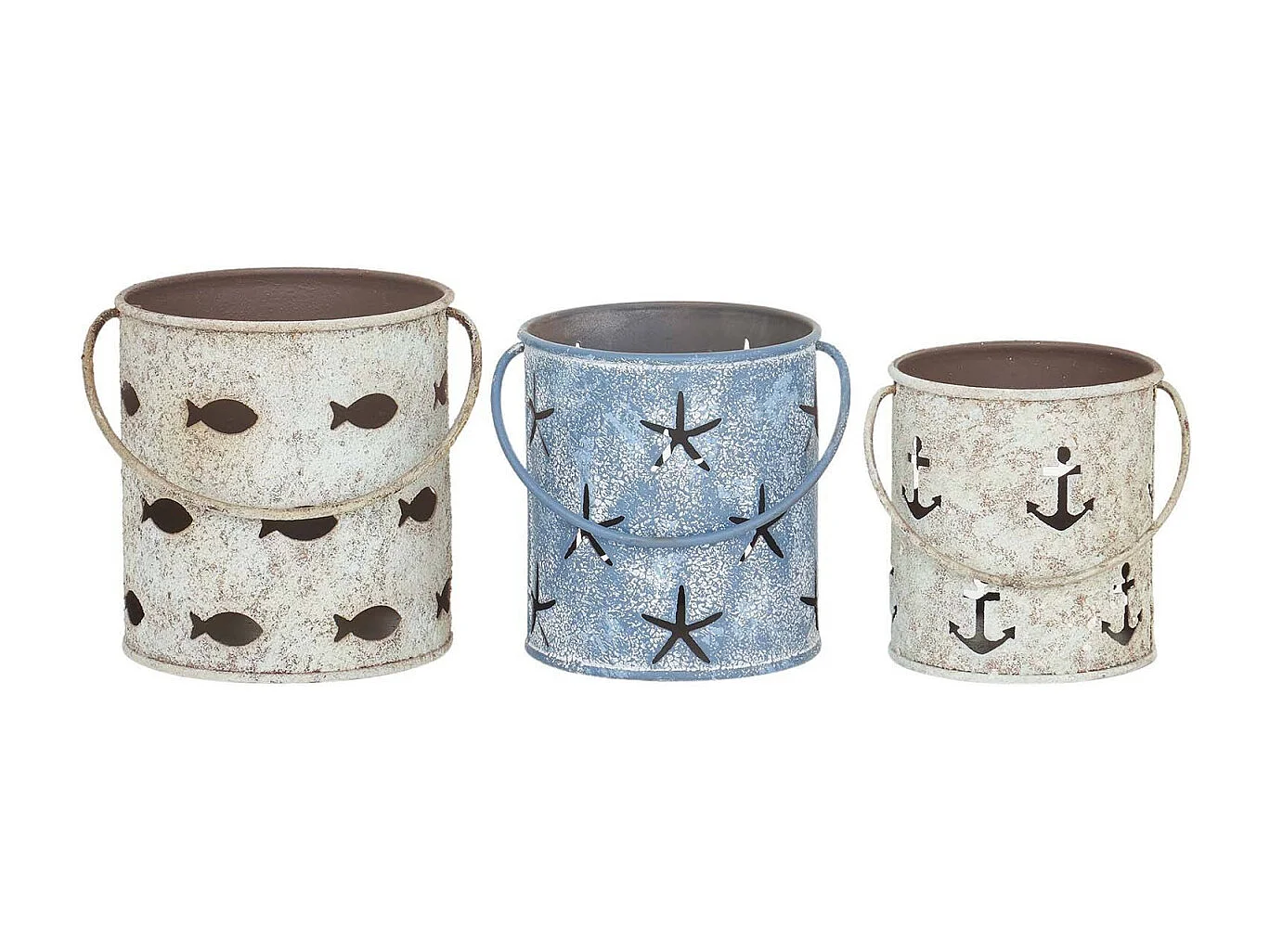 Bougeoirs en étain 10.5 cm (Lot de 3)