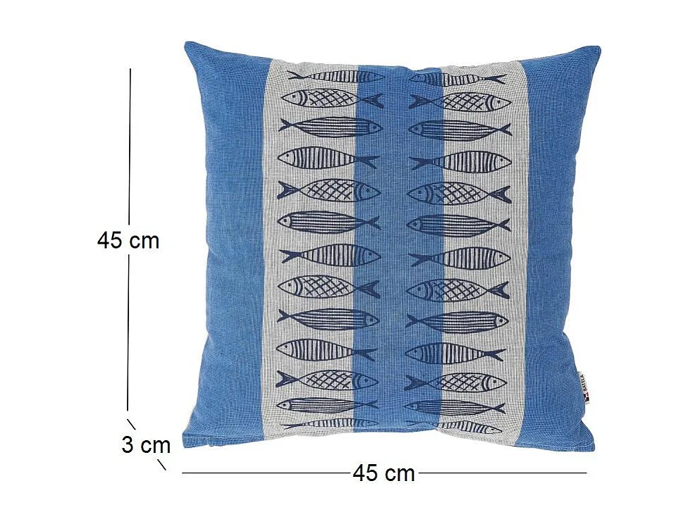Coussin en coton Sea 45 x 45 cm Poissons