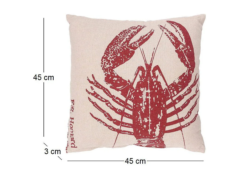 Coussin en coton Sea 45 x 45 cm Homard rouge