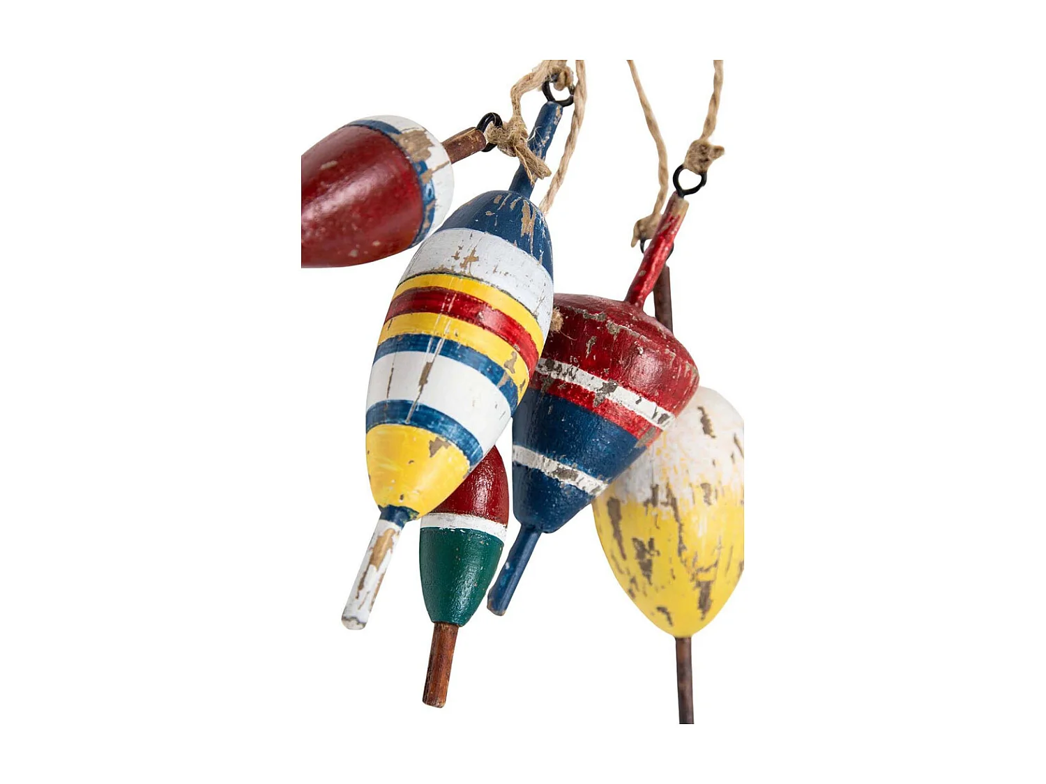 Guirlande de flotteurs de pêche en bois 1.28 m