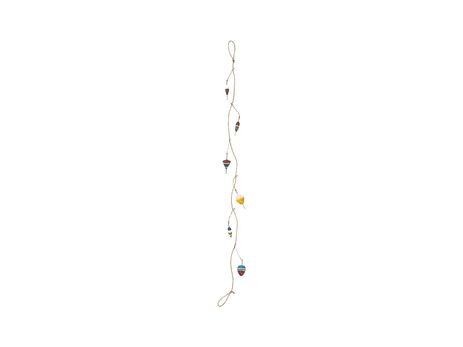 Guirlande de flotteurs de pêche en bois 1.28 m