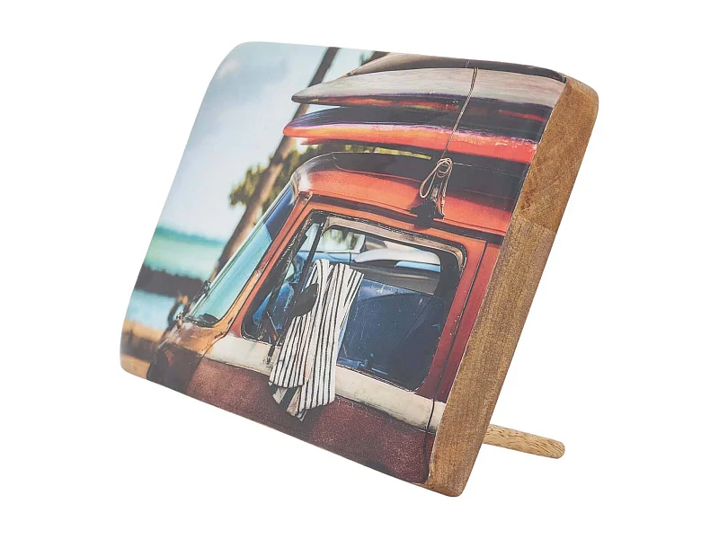 Décoration murale ou à poser en bois émaillé Surf