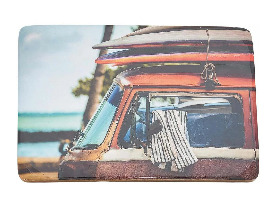 Décoration murale ou à poser en bois émaillé Surf