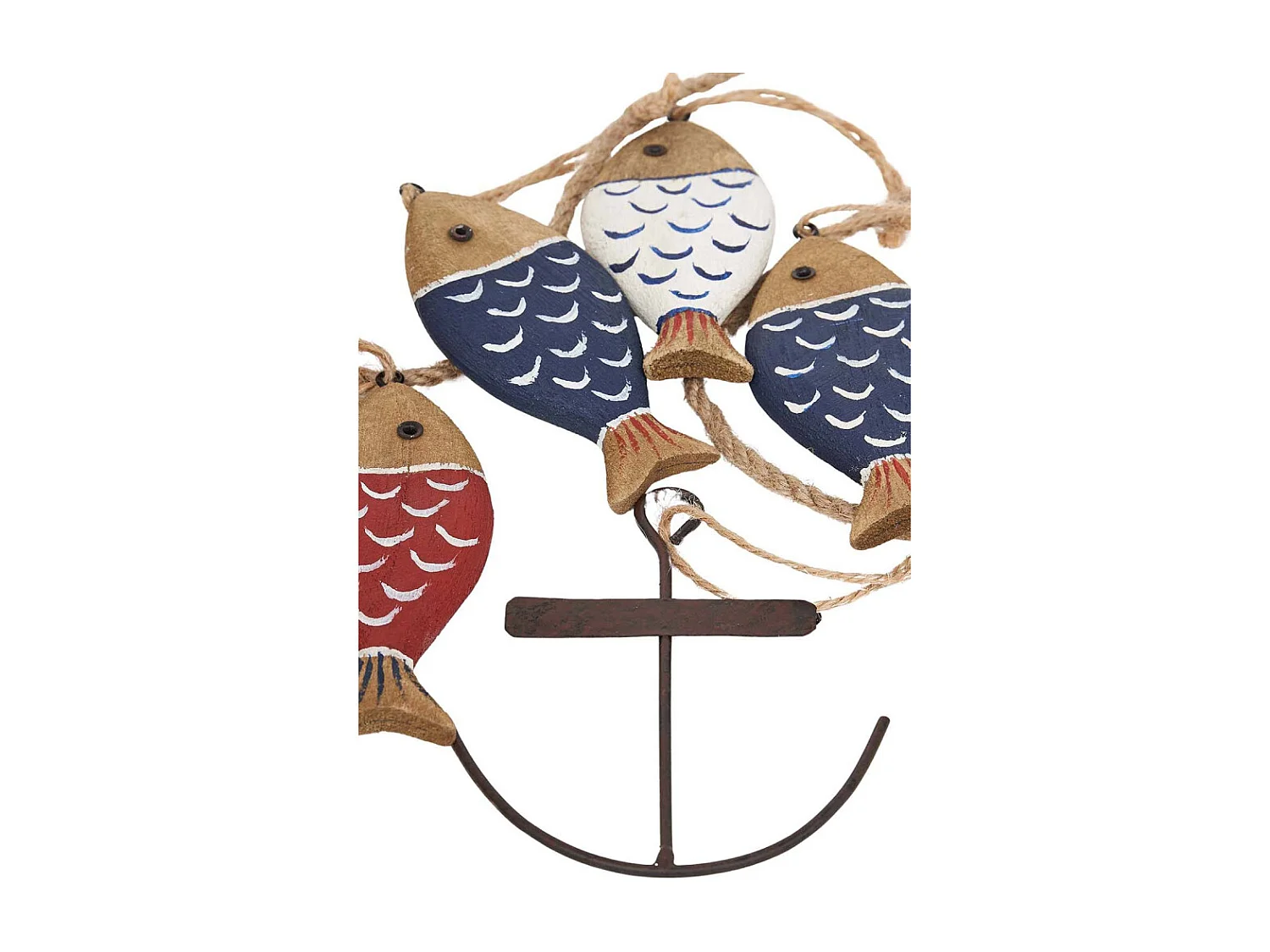 Guirlande poissons en bois et ancre 1.30 m