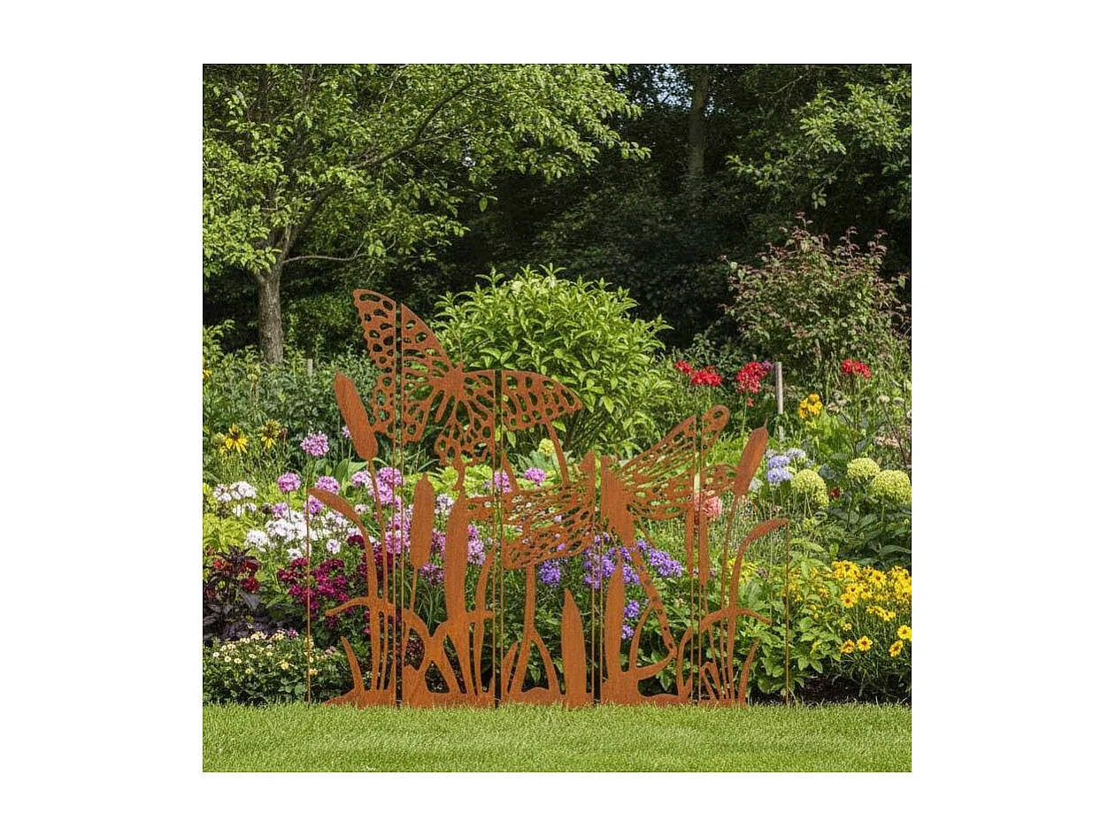 Silhouette décorative papillon et libellule 138 x 1 x 135 cm