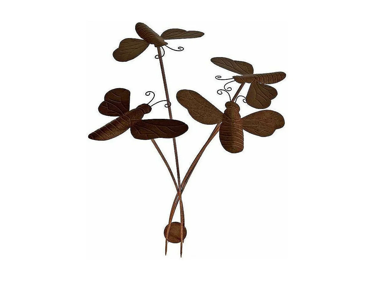 Tuteur à planter en fer abeilles 65 x 12 4cm