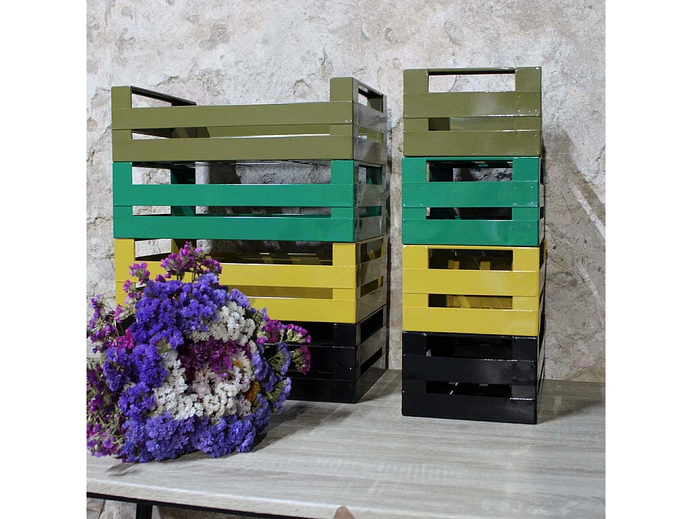 Cagette en métal coloré (Lot de 2)