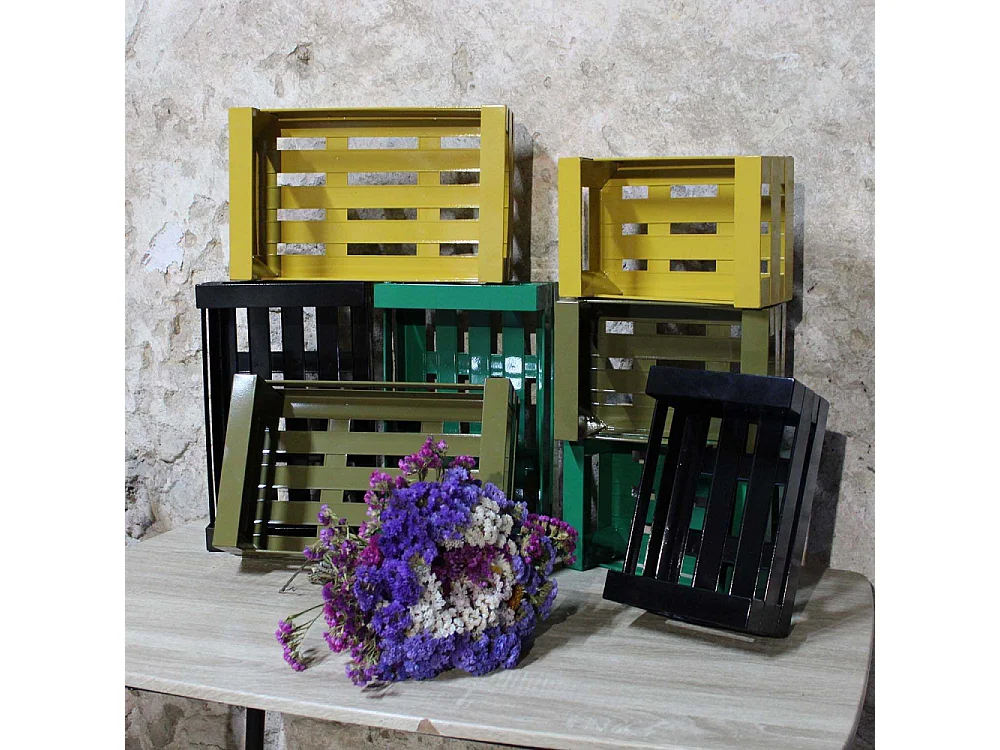 Cagette en métal coloré (Lot de 2)