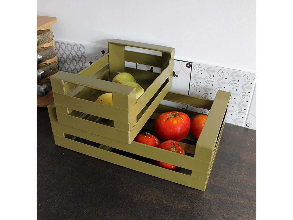 Cagette en métal coloré (Lot de 2)