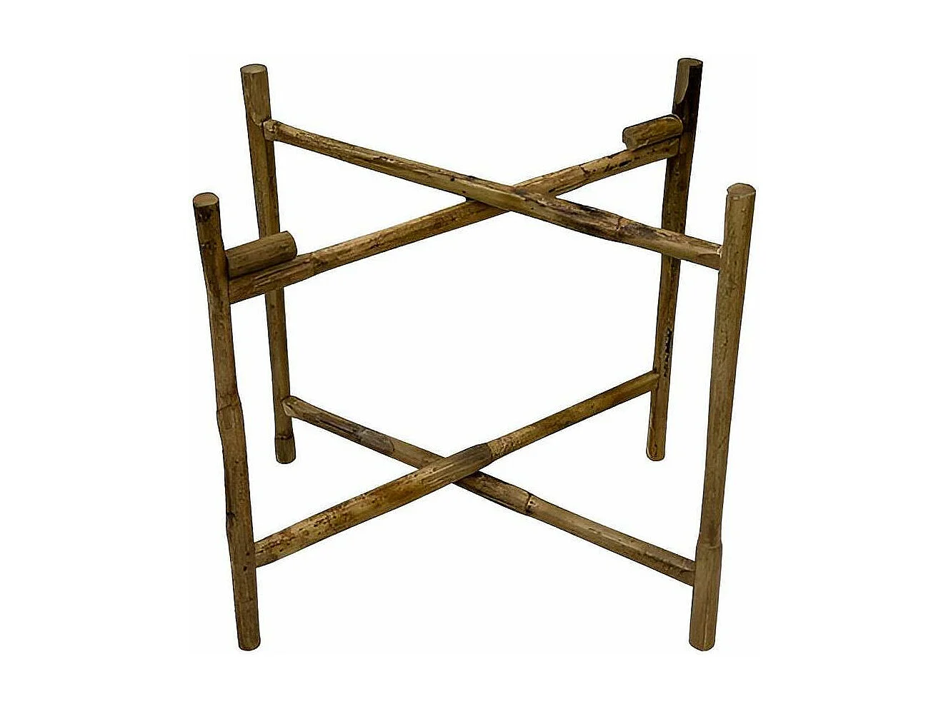 Plateau en métal avec trépied en bambou Jali 45 cm