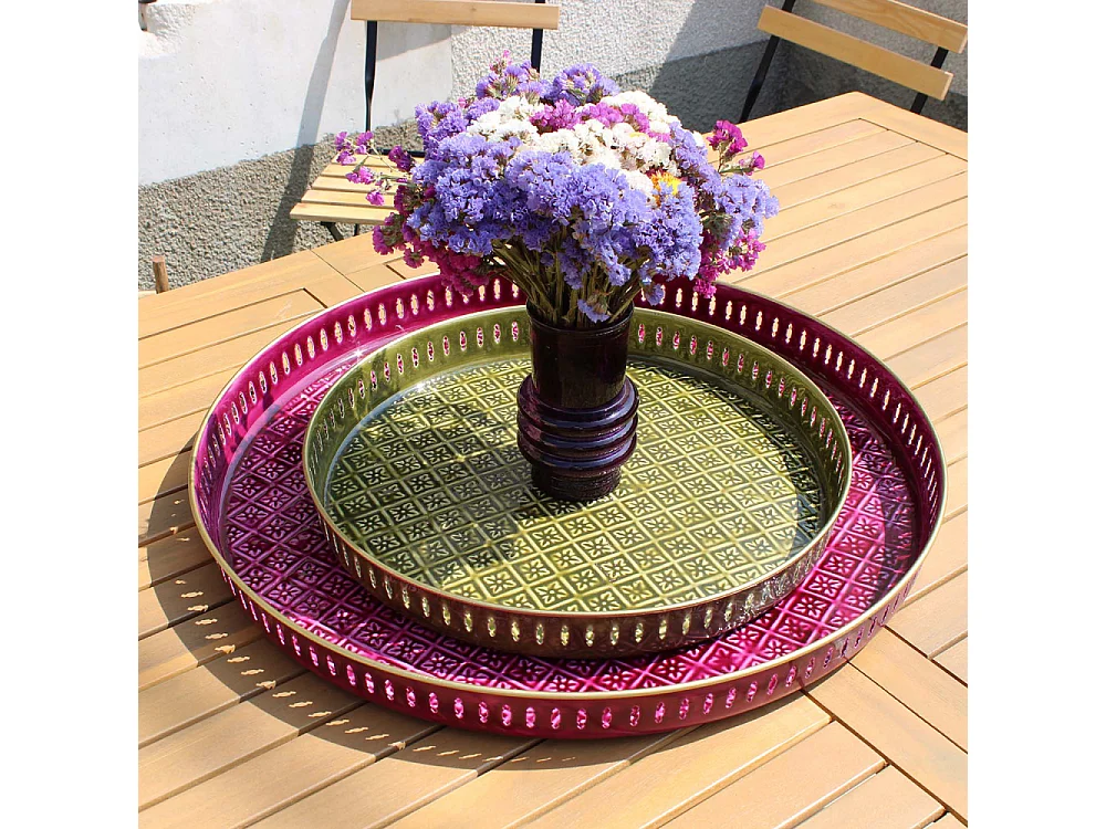 Plateau en métal Jali 45 cm