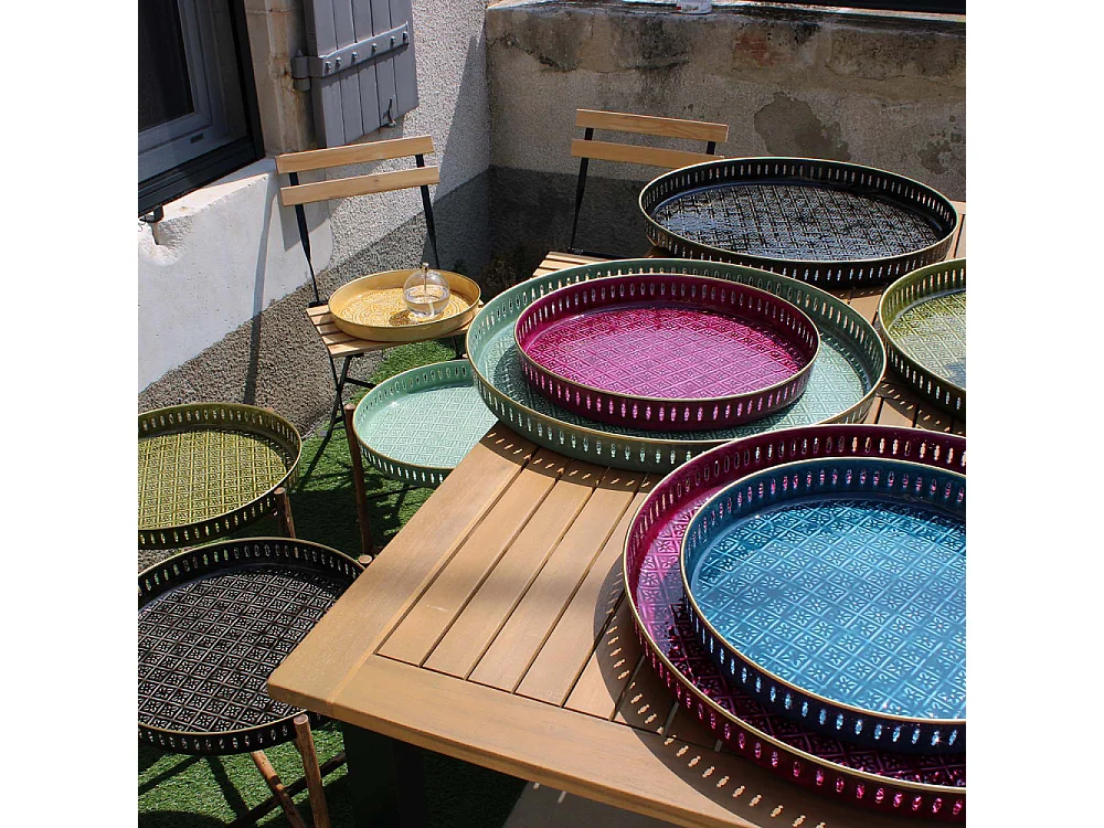 Plateau en métal Jali 45 cm