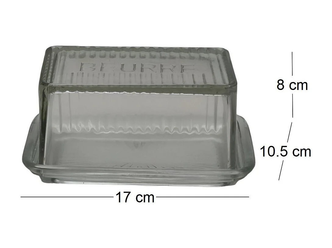 Beurrier en verre strié Cook