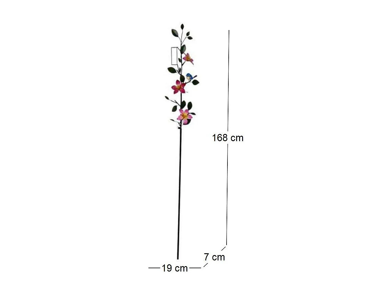 Tuteur pluviomètre fleuri 7 x 19 x 168 cm