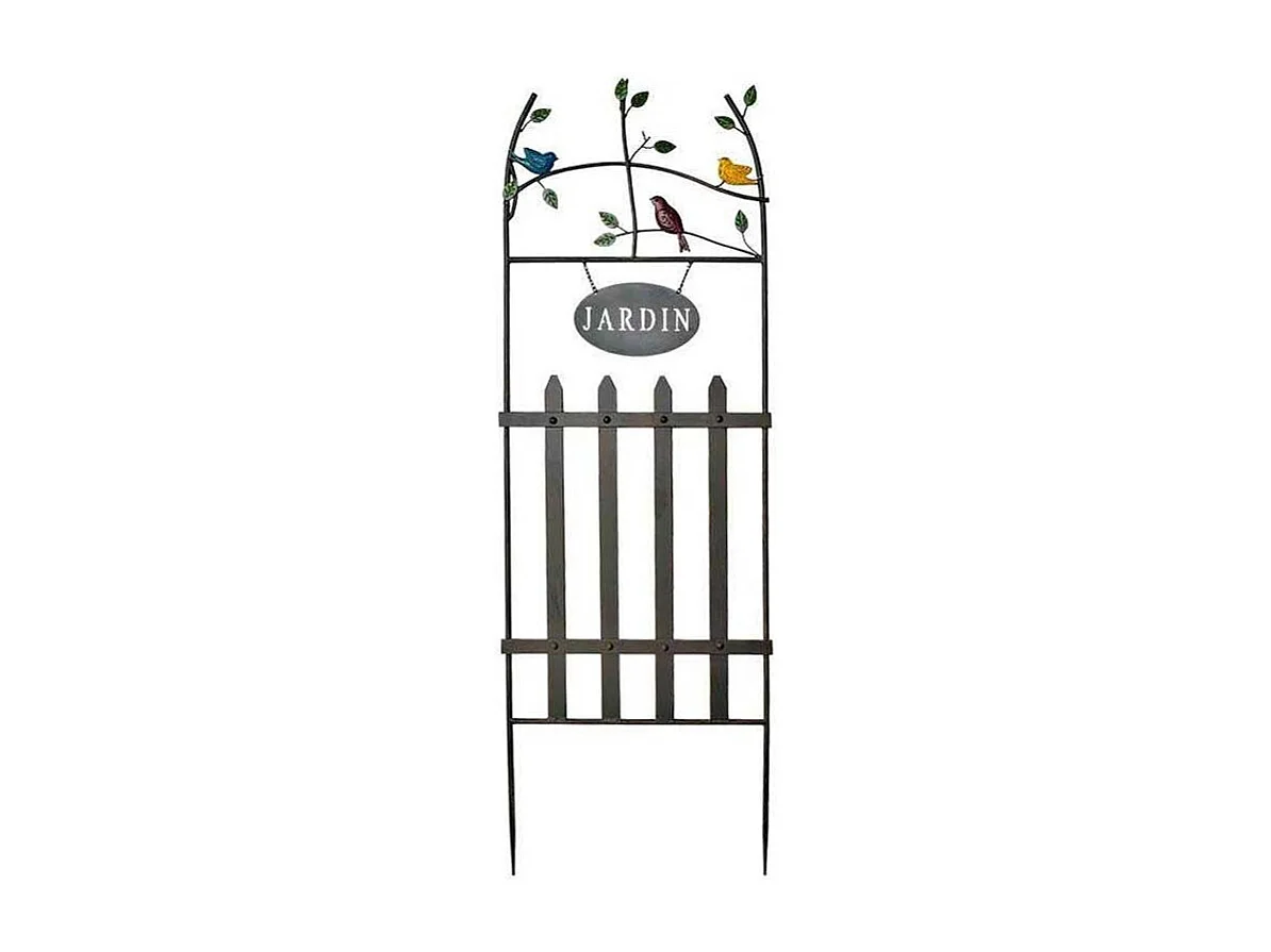 Treillage en fer jardin avec oiseaux 42 x 2 x 130 cm