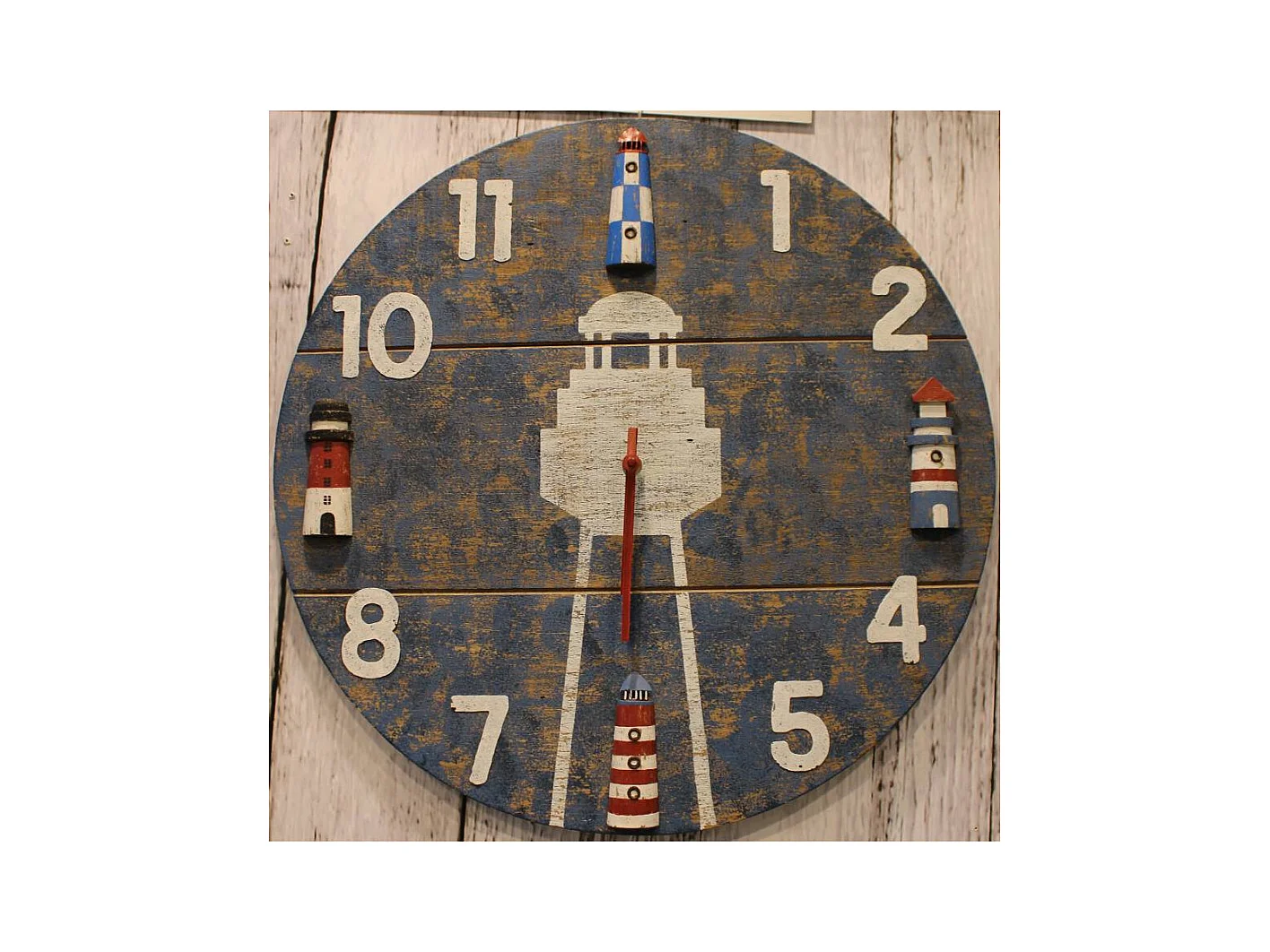 Horloge en bois Phare 50 cm