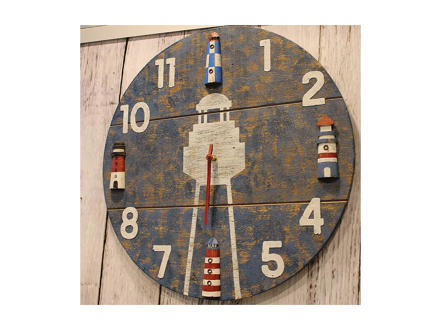 Horloge en bois Phare 50 cm